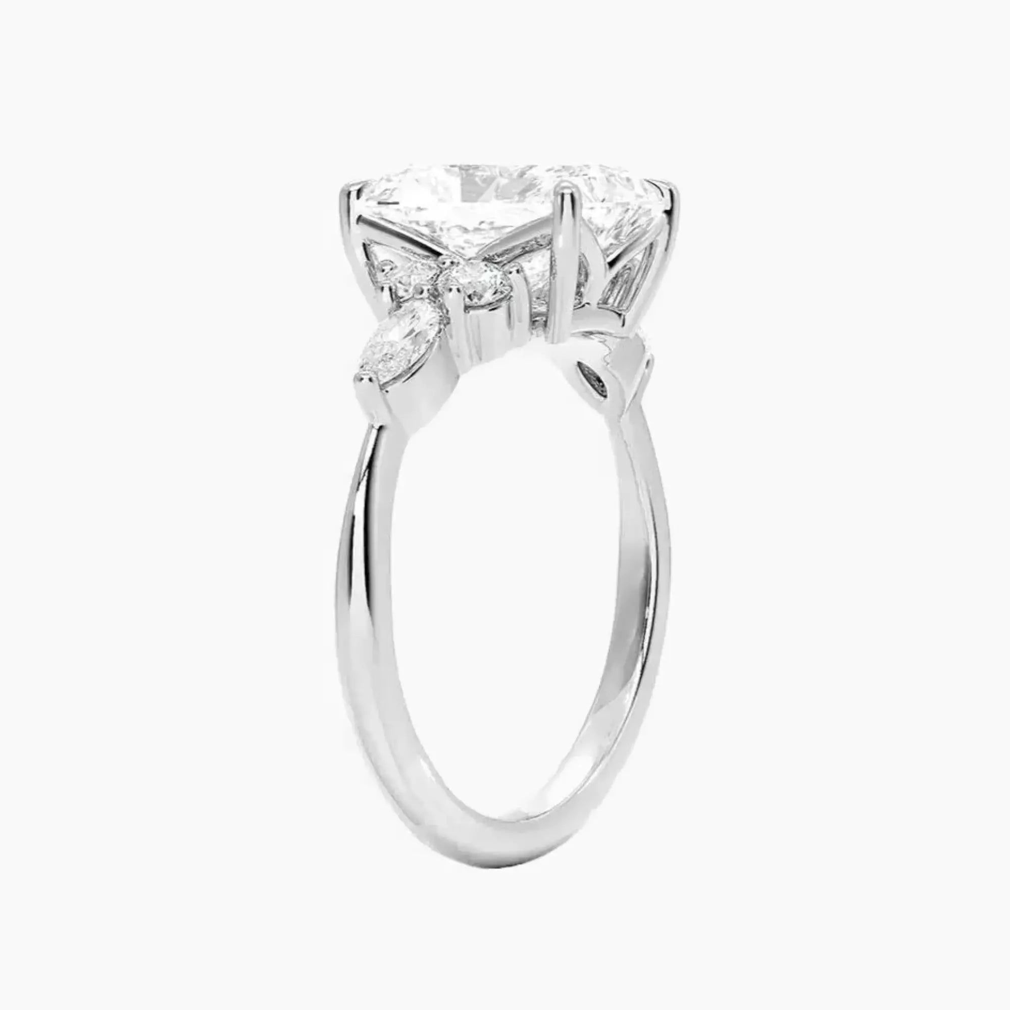 Ingrid Radiant Designer 3 Carat Lab Grown Diamond Engagement Ring in 18K Rose Gold