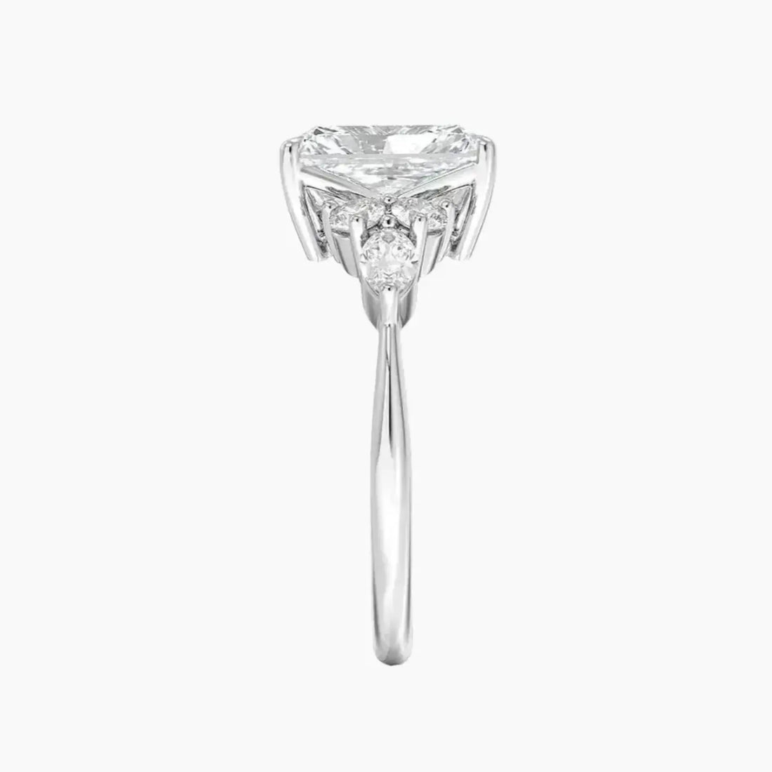 Ingrid Radiant Designer Diamond Ring Setting in 14K Rose Gold