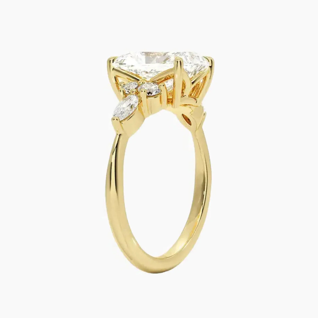 Ingrid Radiant Designer 3 Carat Lab Grown Diamond Engagement Ring in 14K Yellow Gold