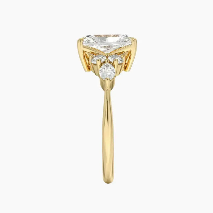 Ingrid Radiant Designer 3 Carat Lab Grown Diamond Engagement Ring in 18K Rose Gold