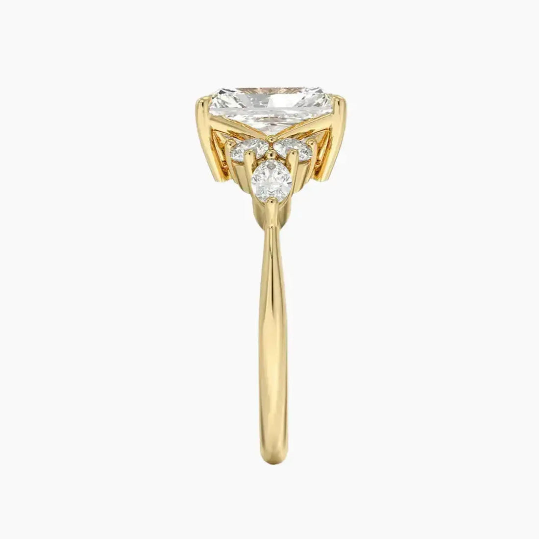 Ingrid Radiant Designer Diamond Ring Setting in 14K Yellow Gold