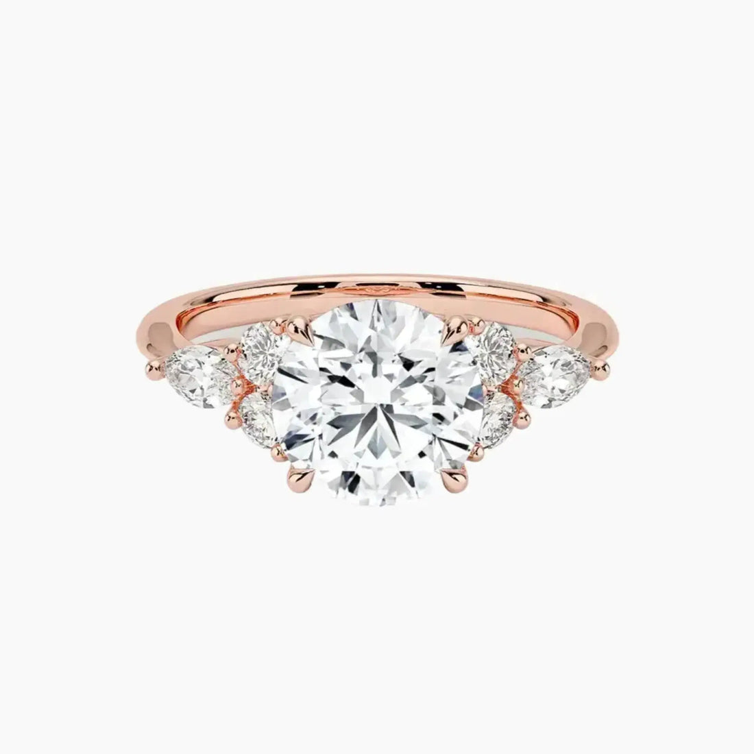 Ingrid Round Designer 2 Carat Lab Grown Diamond Engagement Ring in 18K Rose Gold