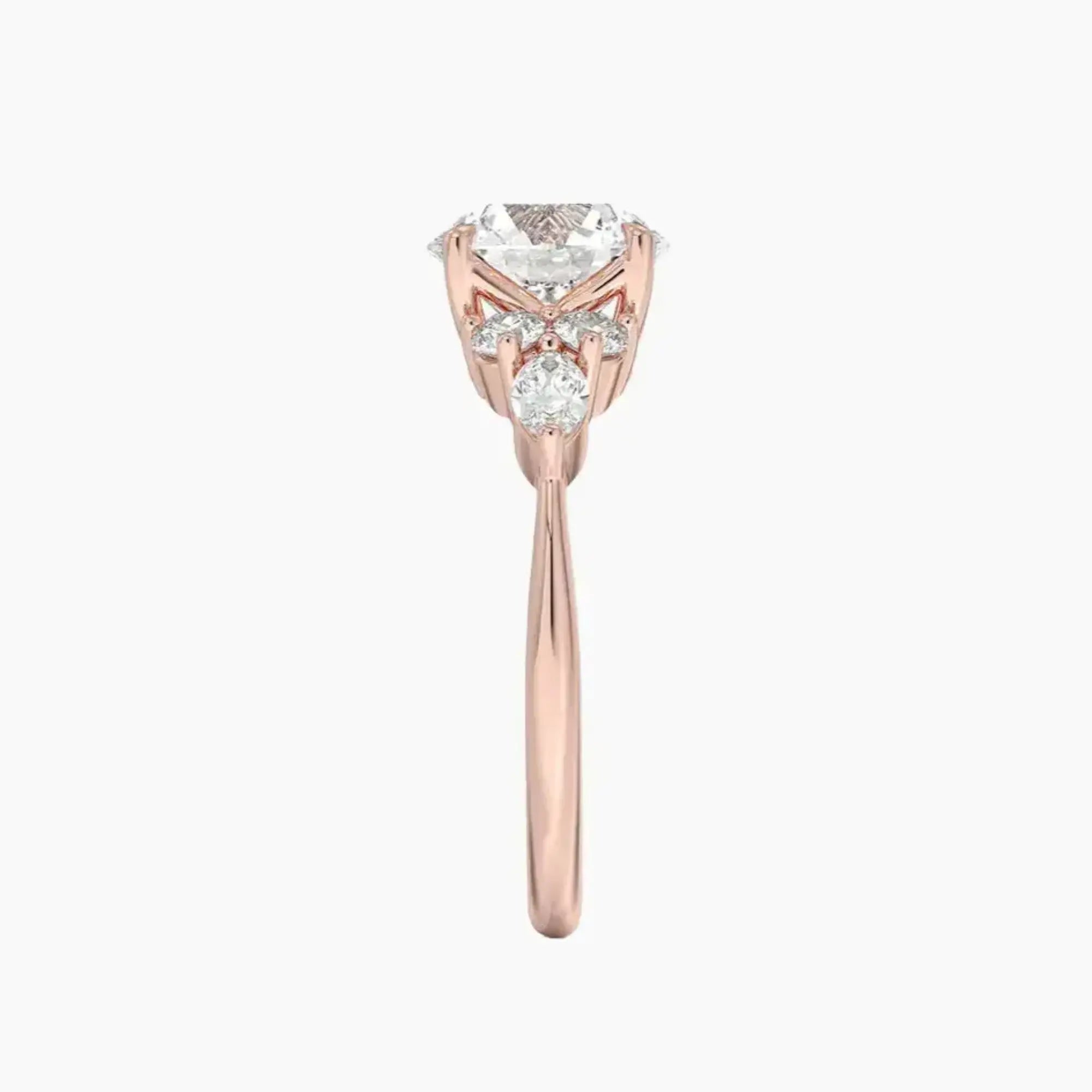 Ingrid Round Designer 2.5 Carat Lab Grown Diamond Engagement Ring in 14K Yellow Gold