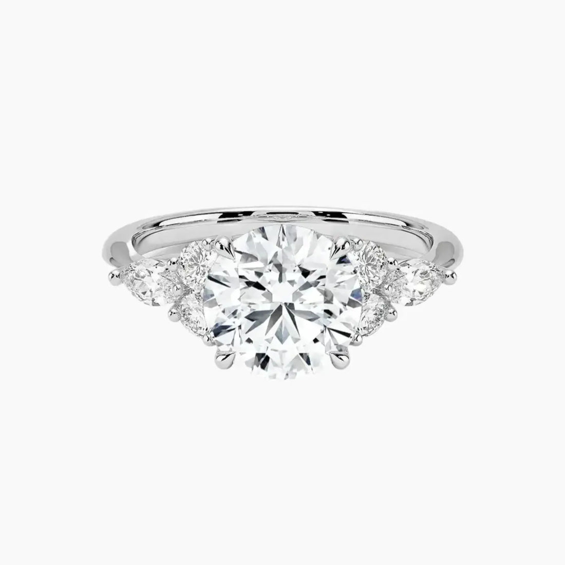 Ingrid Round Designer Diamond Ring Setting in 14K Rose Gold
