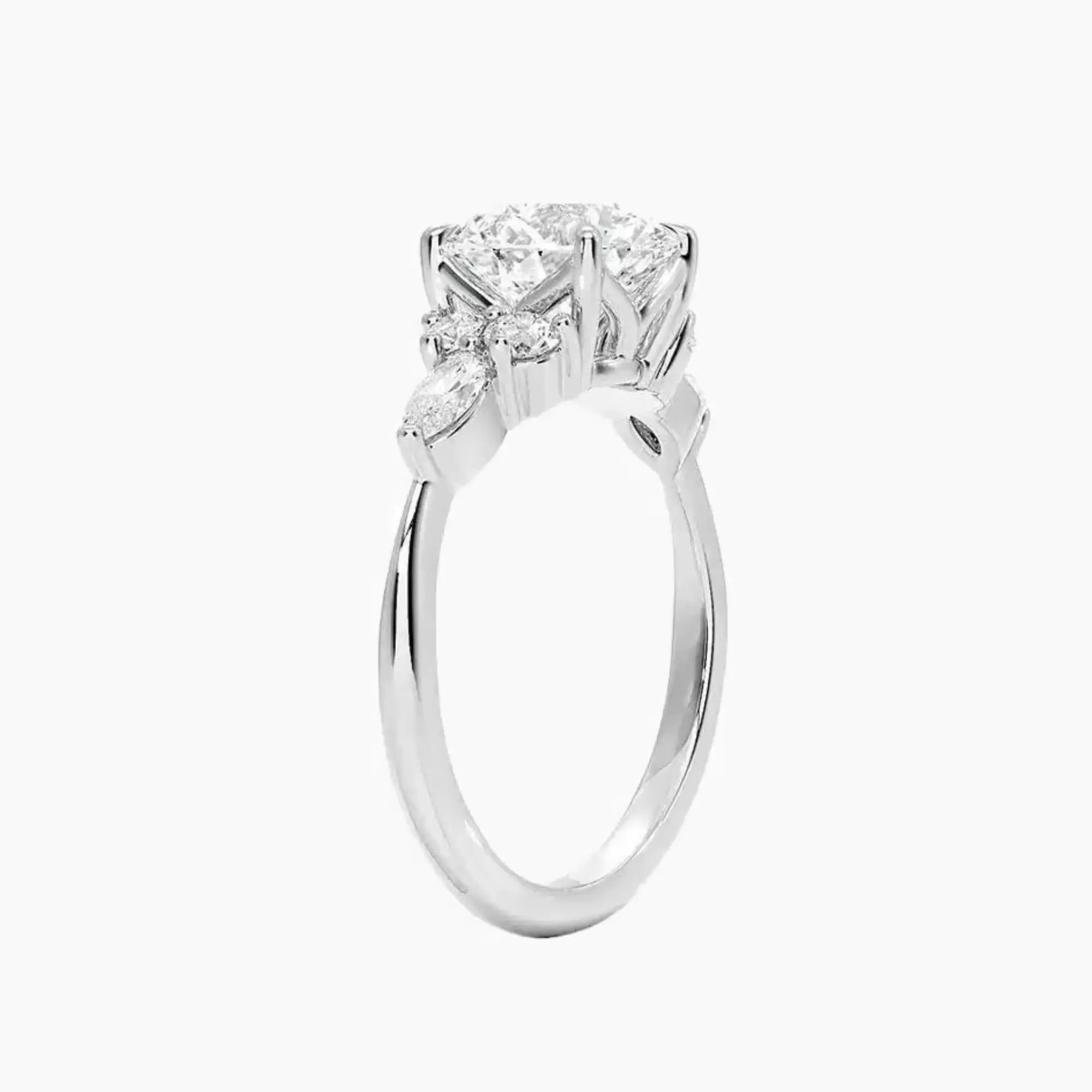 Ingrid Round Designer 2.5 Carat Lab Grown Diamond Engagement Ring in 14K Yellow Gold