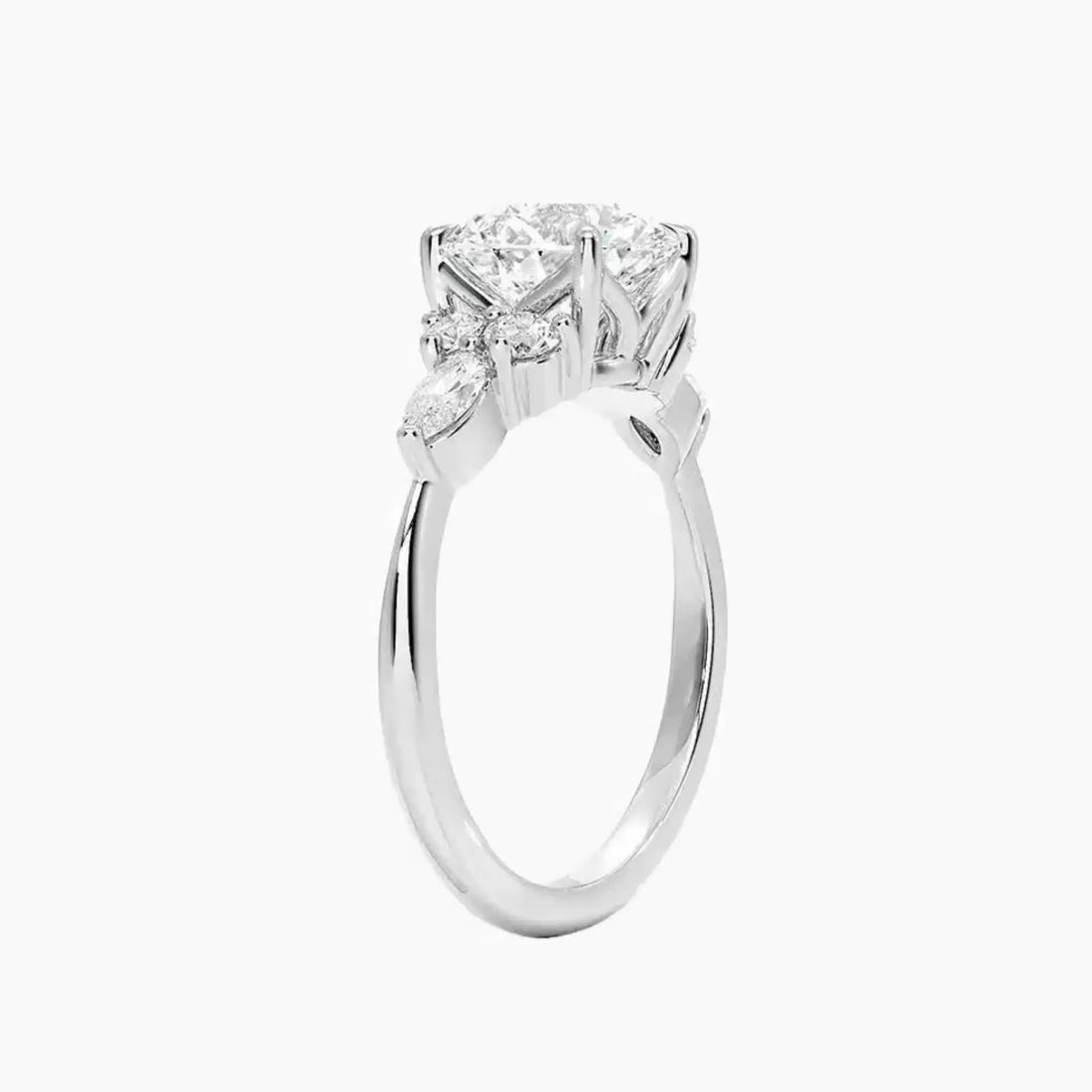 Ingrid Round Designer 3 Carat Lab Grown Diamond Engagement Ring in 14K Rose Gold