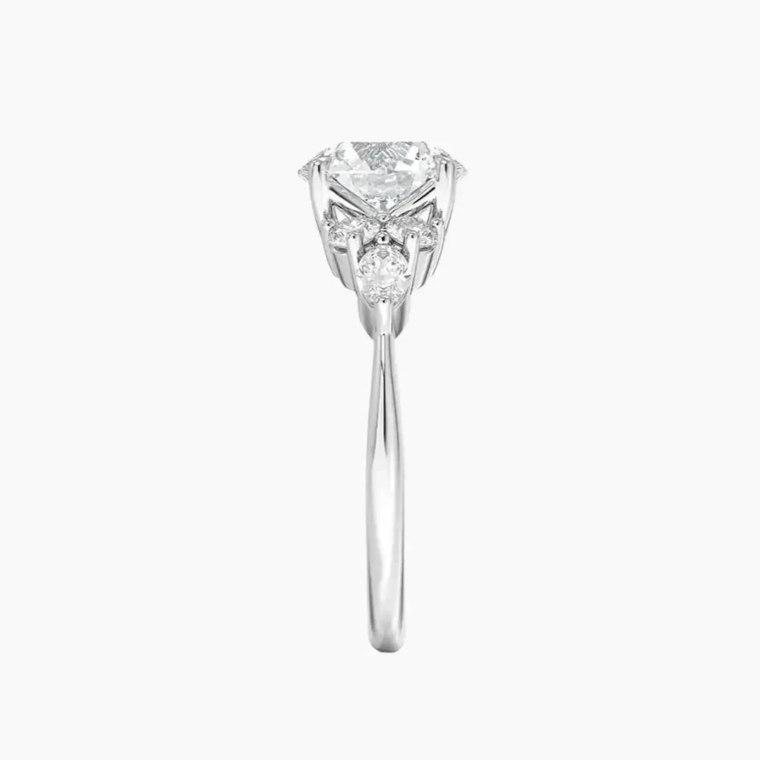Ingrid Round Designer Diamond Ring Setting in 18K Yellow Gold