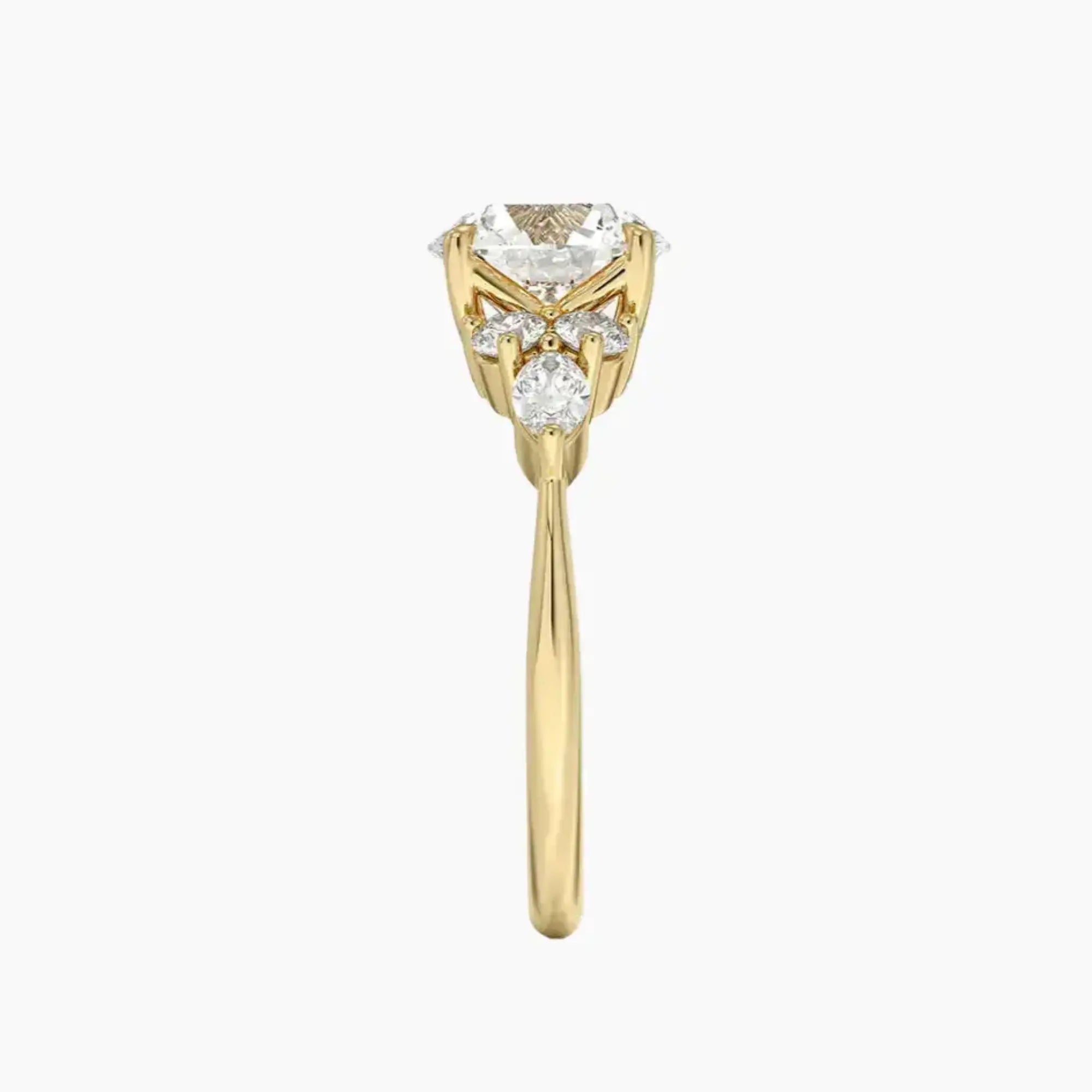 Ingrid Round Designer 3 Carat Lab Grown Diamond Engagement Ring in 14K White Gold