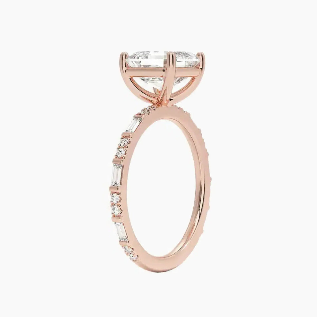 Evelina Asscher Designer 2 Carat Lab Grown Diamond Engagement Ring in 14K White Gold