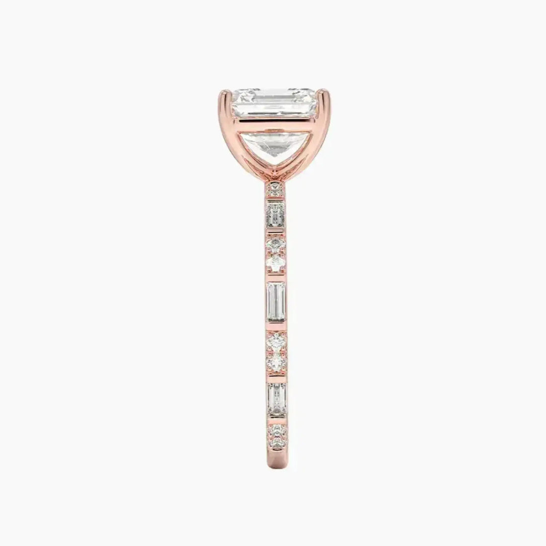 Evelina Asscher Designer 3 Carat Lab Grown Diamond Engagement Ring in 14K Yellow Gold