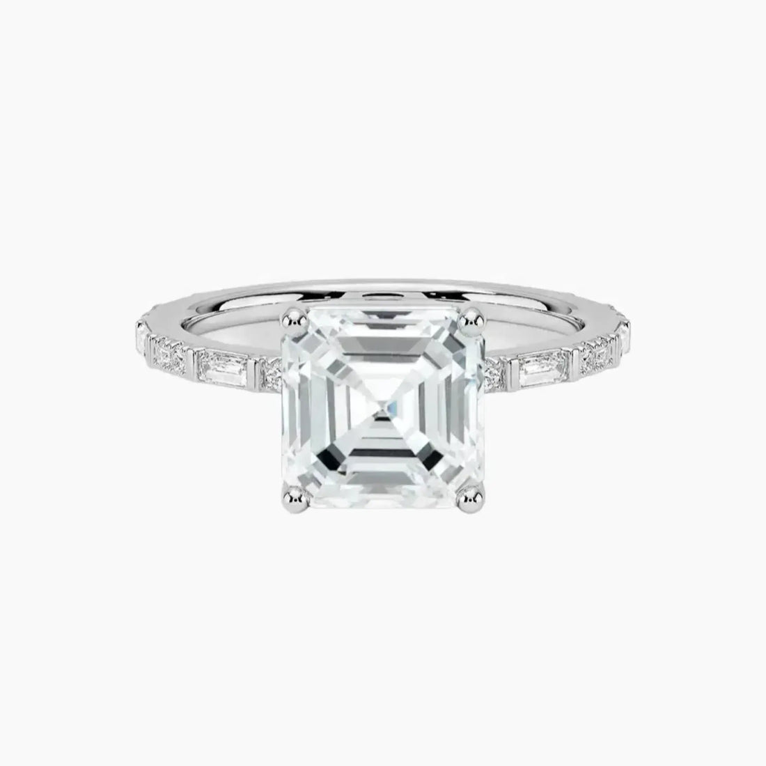 Evelina Asscher Designer 3 Carat Lab Grown Diamond Engagement Ring in 14K Yellow Gold