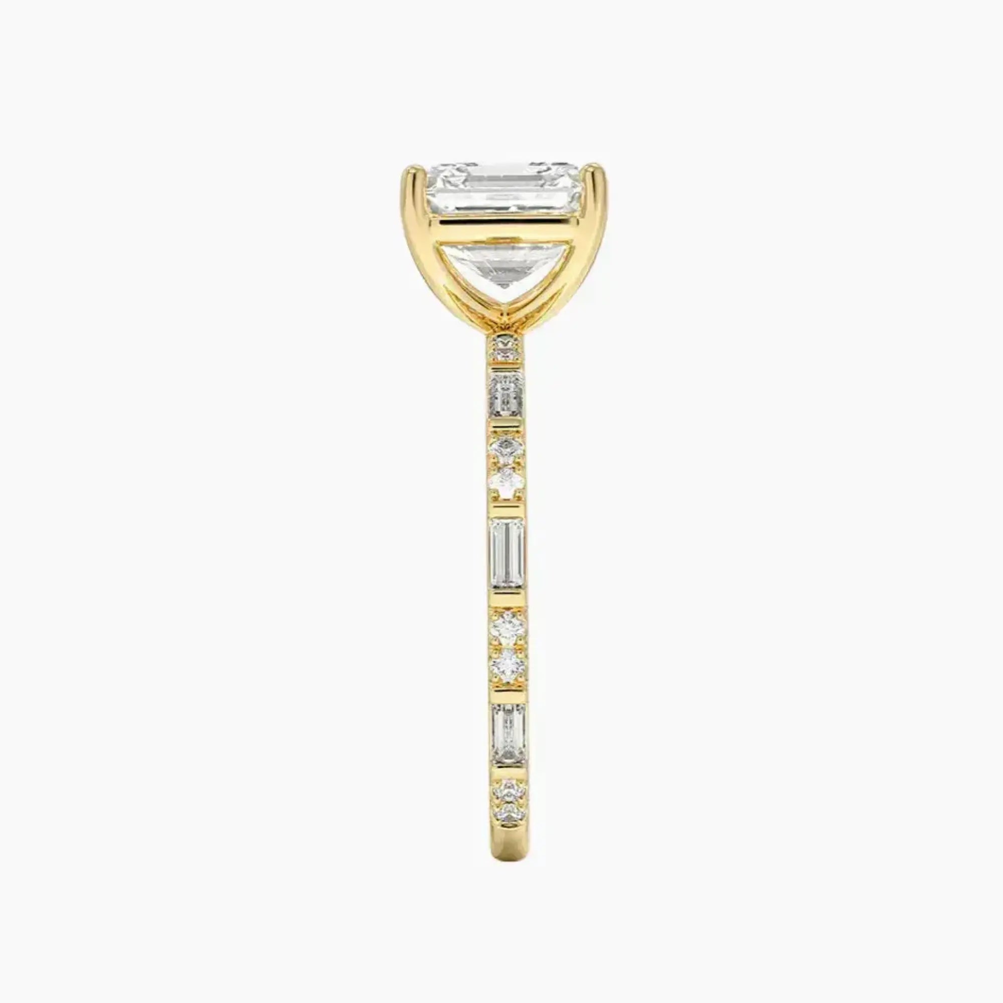 Evelina Asscher Designer 3 Carat Lab Grown Diamond Engagement Ring in 18K White Gold