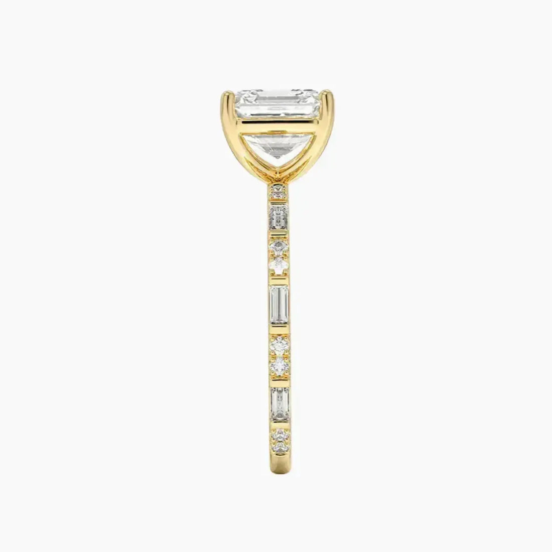 Evelina Asscher Designer 3 Carat Lab Grown Diamond Engagement Ring in 18K White Gold
