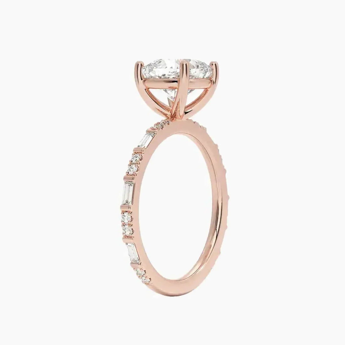 Evelina Cushion Designer 3 Carat Lab Grown Diamond Engagement Ring in 18K Yellow Gold