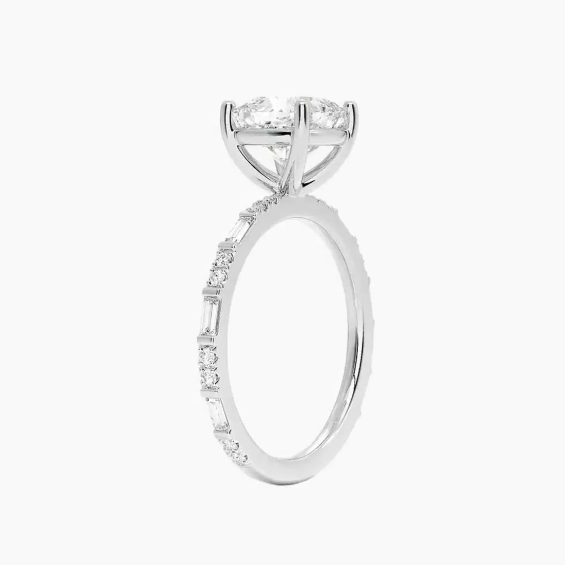 Evelina Cushion Designer 3 Carat Lab Grown Diamond Engagement Ring in 18K Yellow Gold