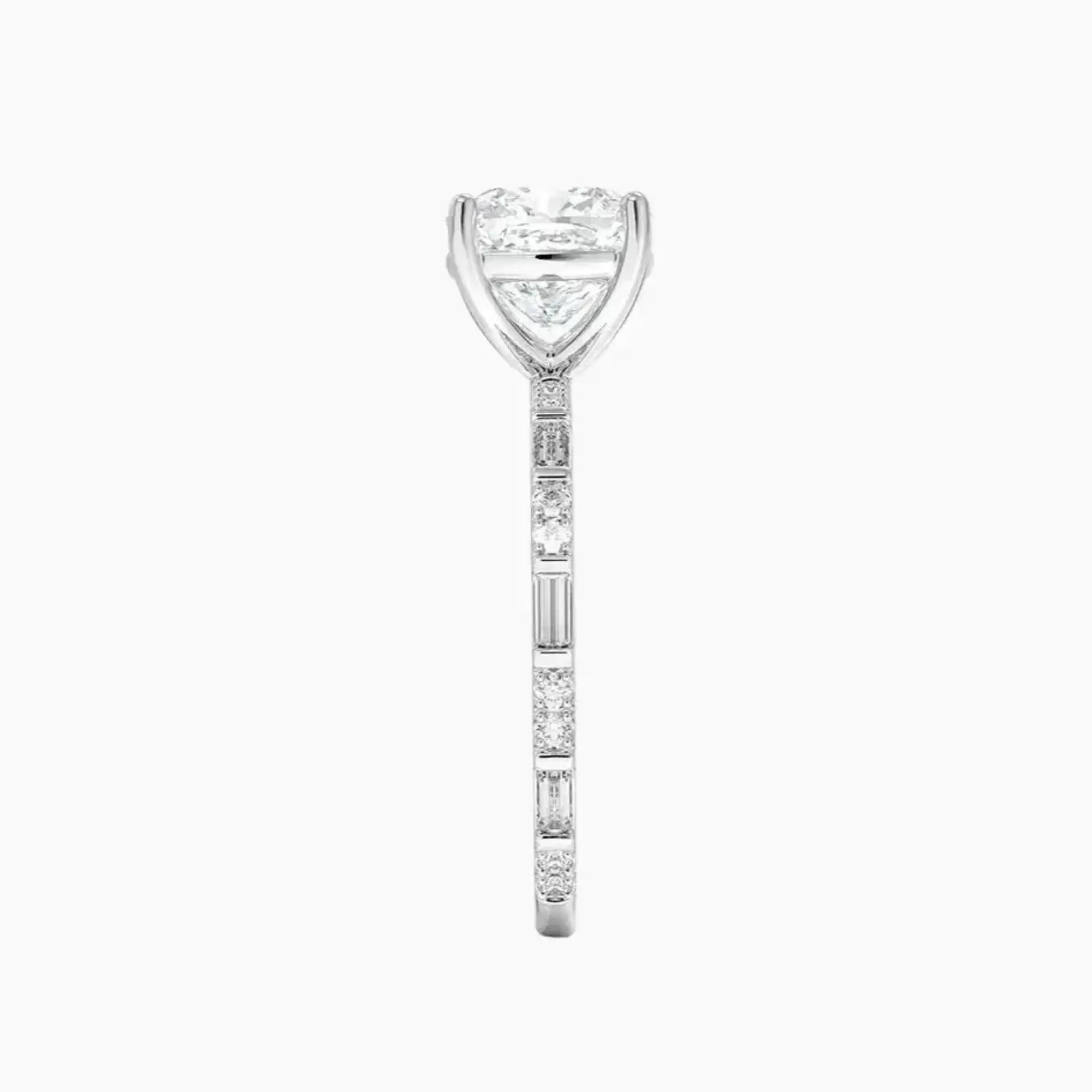 Evelina Cushion Designer 3 Carat Lab Grown Diamond Engagement Ring in 18K Rose Gold