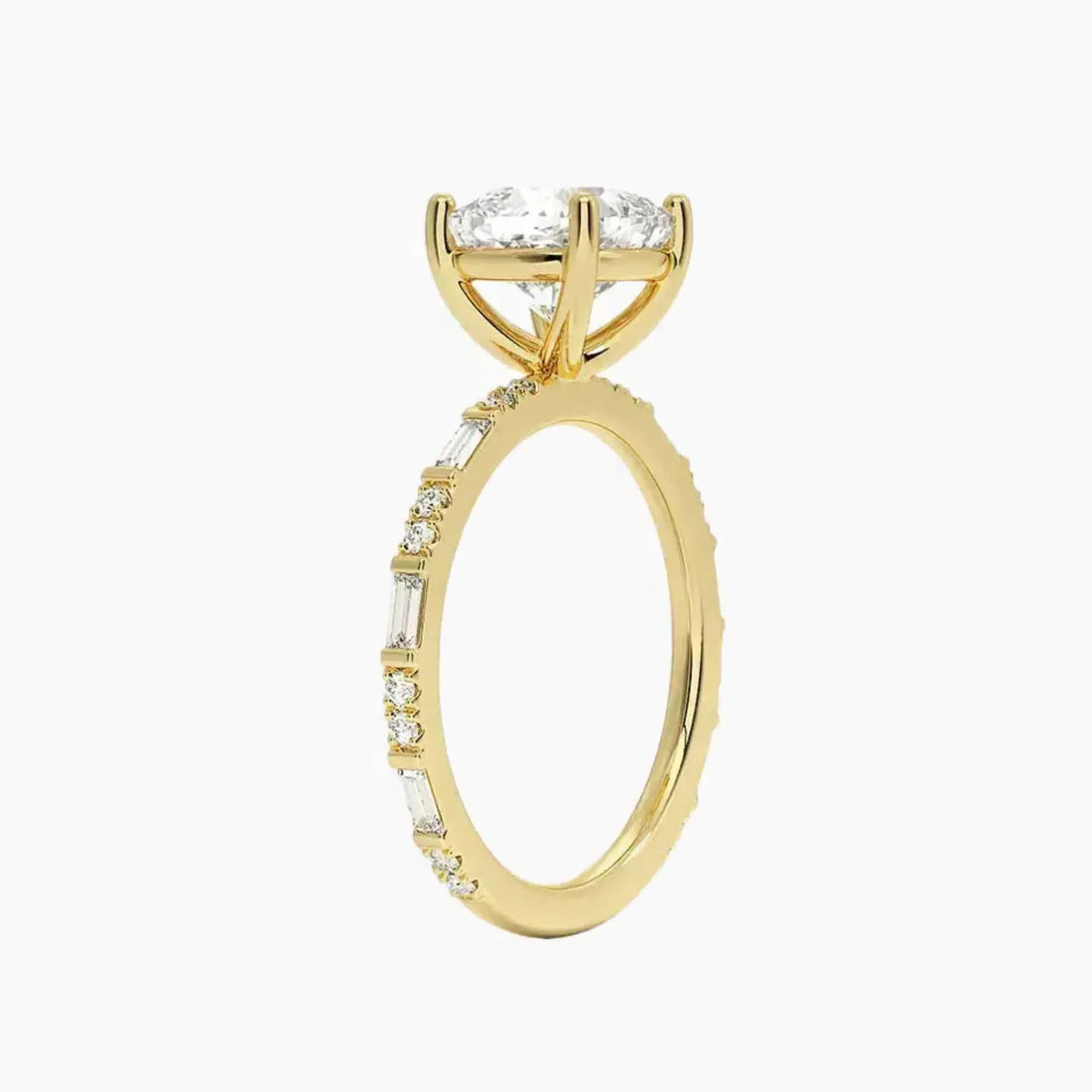 Evelina Cushion Designer 1.5 Carat Lab Grown Diamond Engagement Ring in 14K Yellow Gold