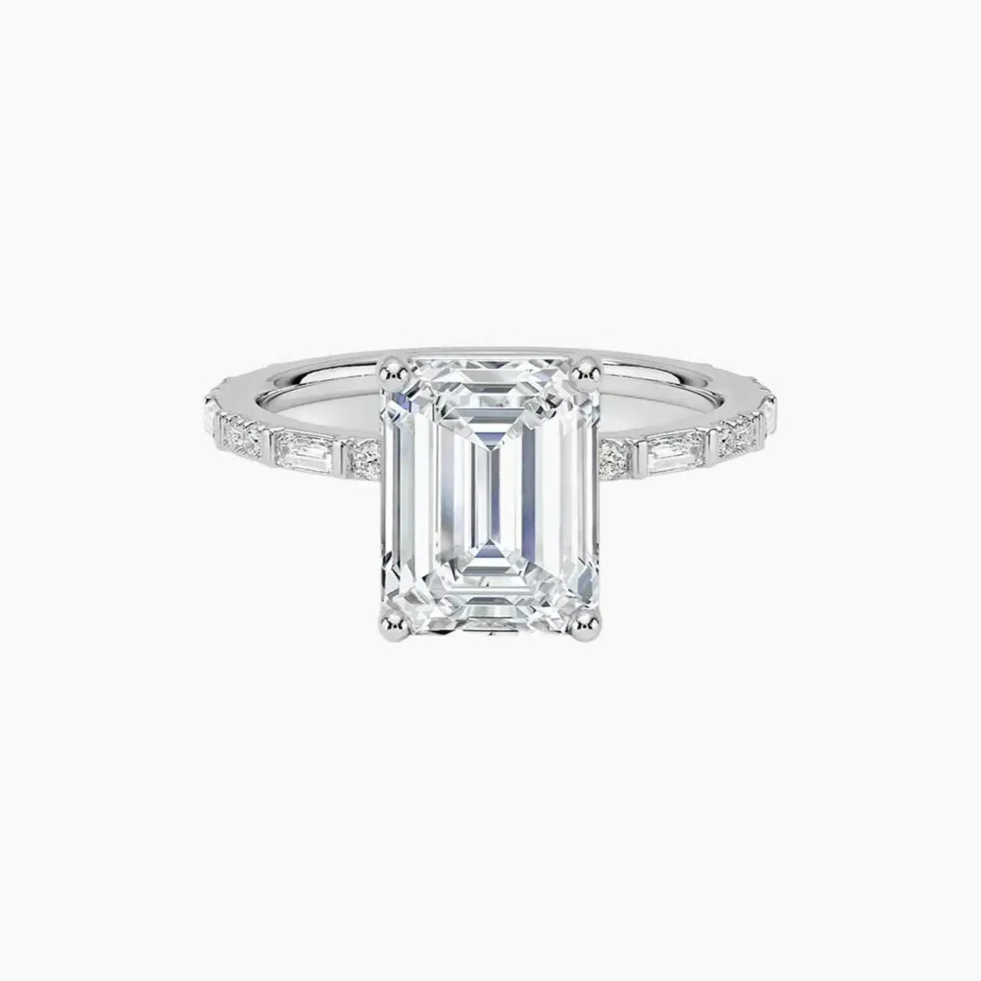 Evelina Emerald Designer 3 Carat Lab Grown Diamond Engagement Ring in 18K Yellow Gold