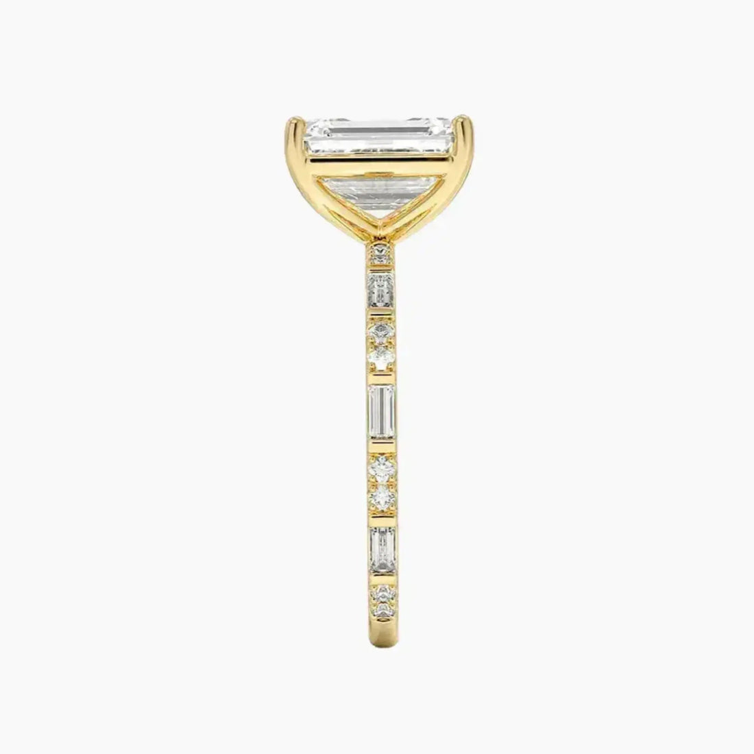Evelina Emerald Designer 3 Carat Lab Grown Diamond Engagement Ring in 14K Rose Gold