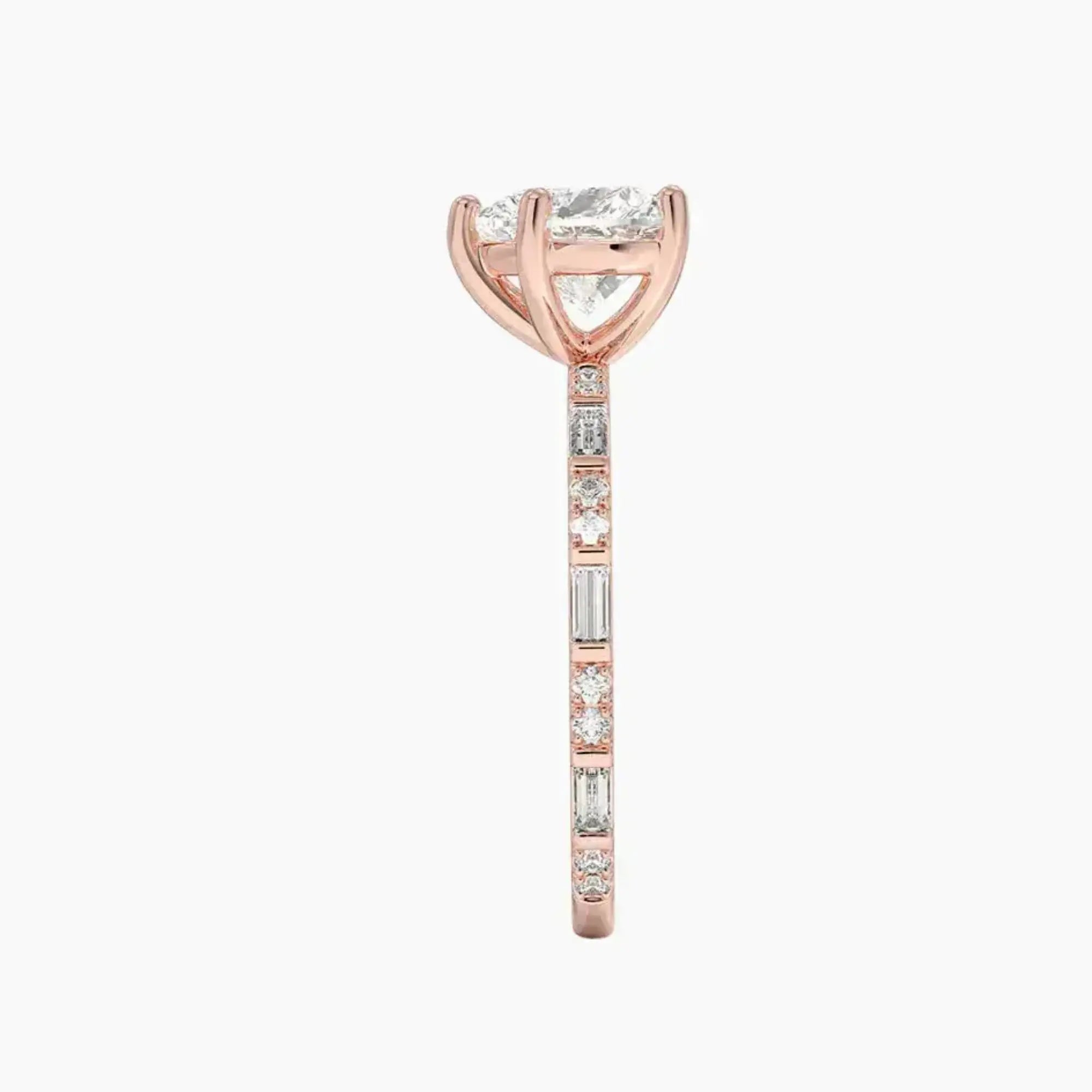Evelina Heart Designer 2.5 Carat Lab Grown Diamond Engagement Ring in 18K Rose Gold