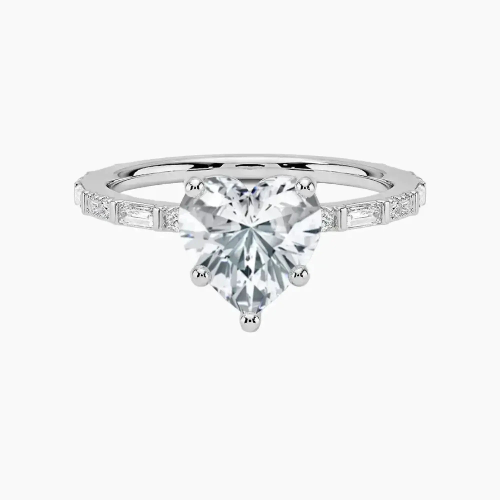 Evelina Heart Designer Diamond Ring Setting in 18K Yellow Gold