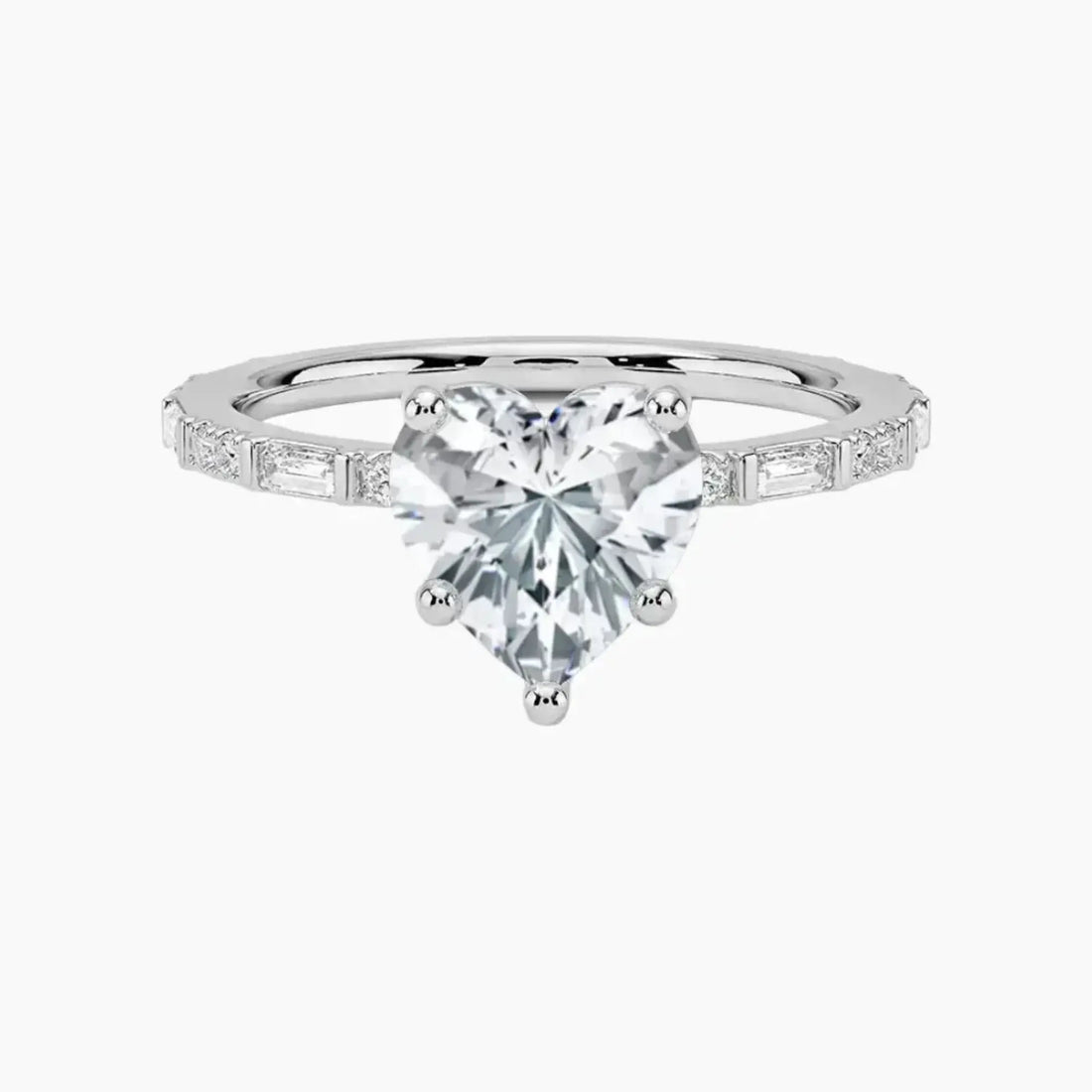 Evelina Heart Designer 1.5 Carat Lab Grown Diamond Engagement Ring in 14K Yellow Gold