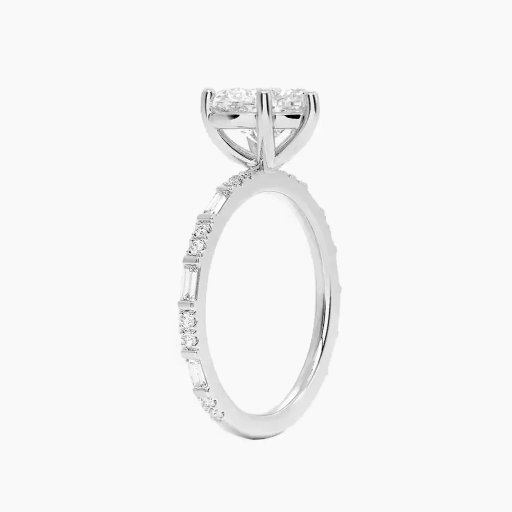 Evelina Heart Designer 1 Carat Lab Grown Diamond Engagement Ring in 18K Rose Gold