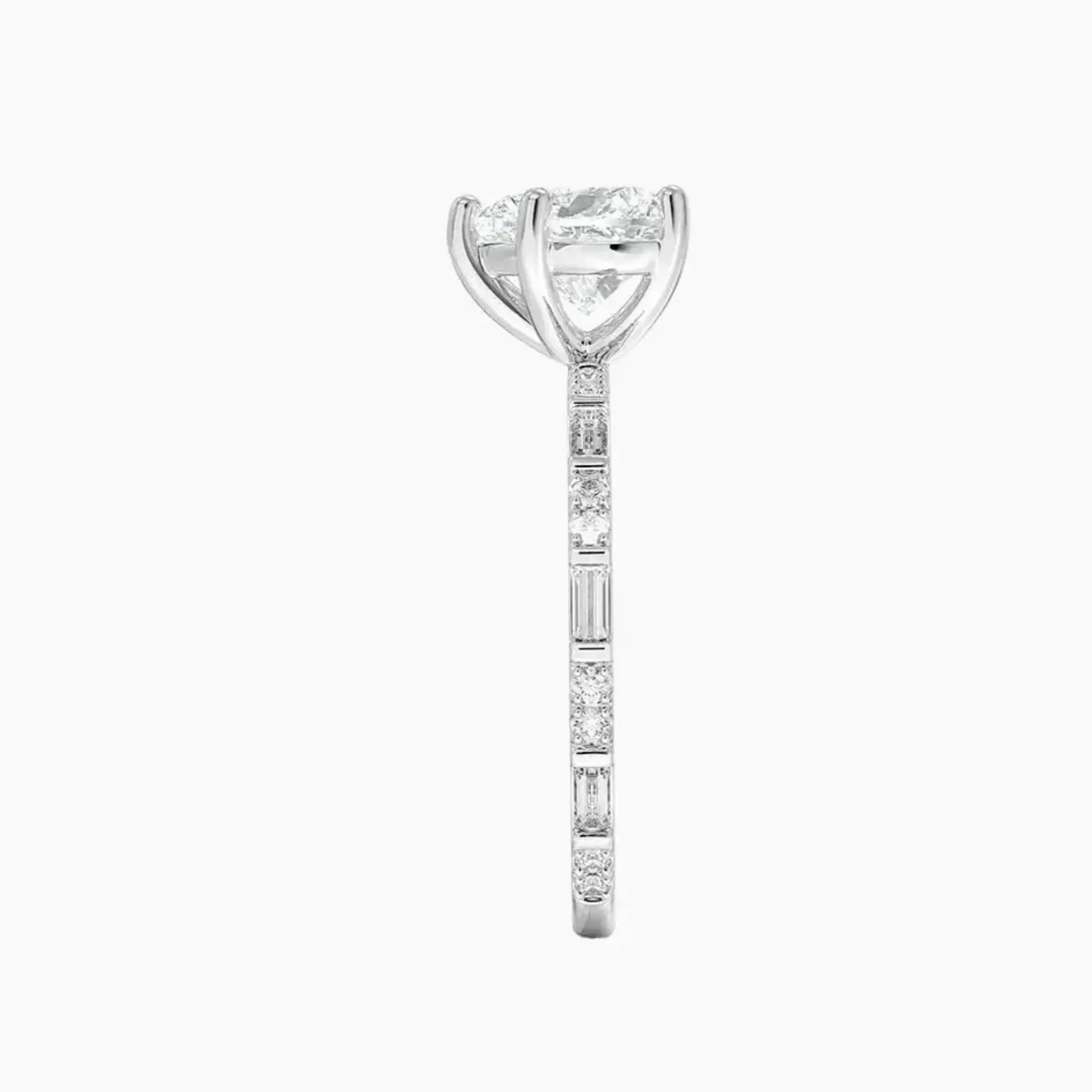 Evelina Heart Designer Diamond Ring Setting in 14K White Gold