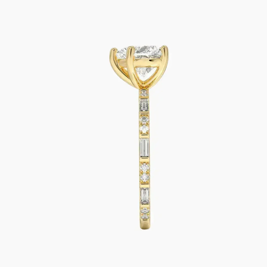 Evelina Heart Designer 1 Carat Lab Grown Diamond Engagement Ring in 18K Yellow Gold