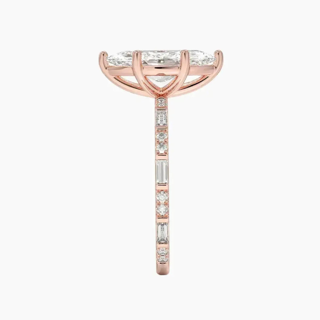 Evelina Marquise Designer 3 Carat Lab Grown Diamond Engagement Ring in 14K Yellow Gold