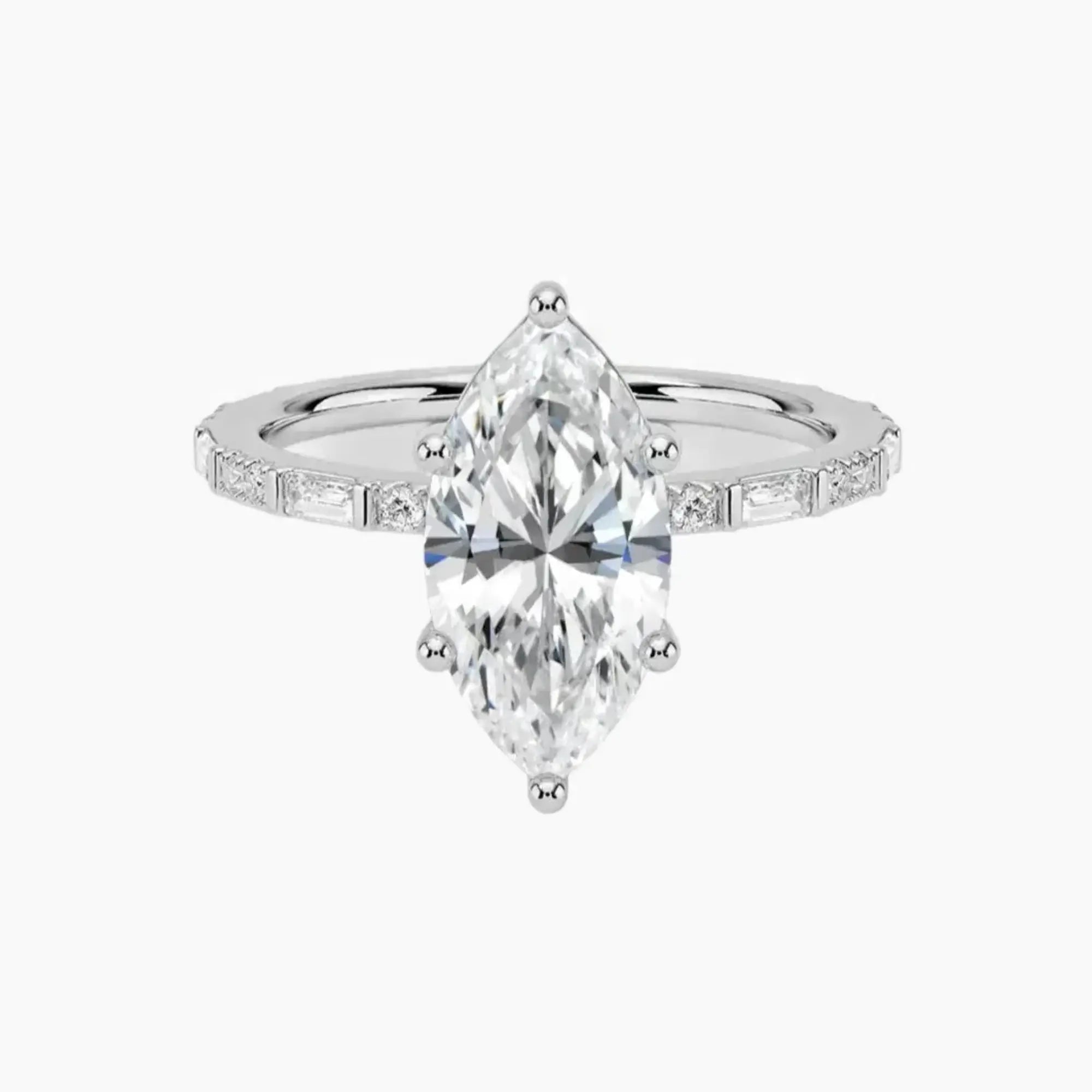 Evelina Marquise Designer 1 Carat Lab Grown Diamond Engagement Ring in 18K Rose Gold