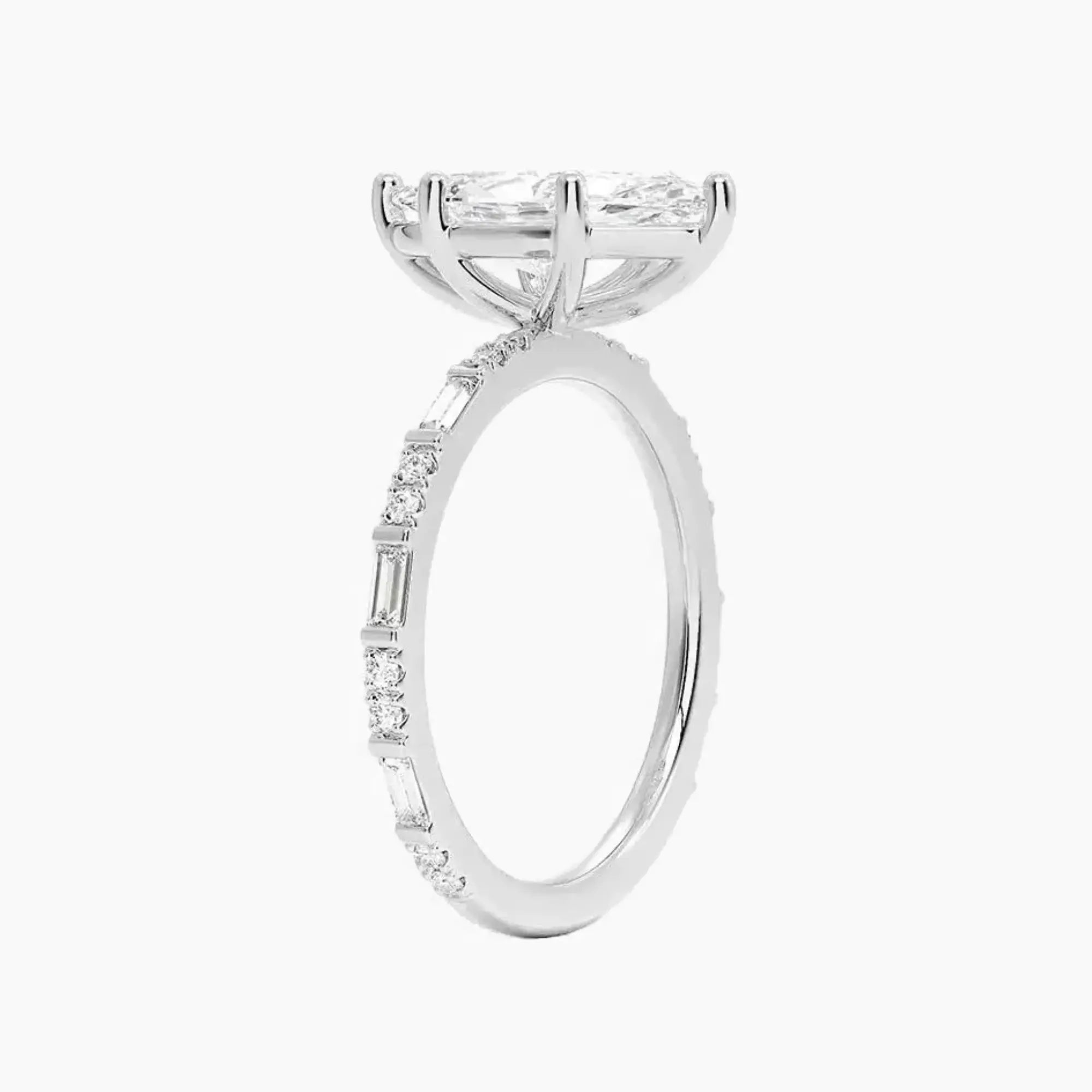 Evelina Marquise Designer Diamond Ring Setting in 18K White Gold