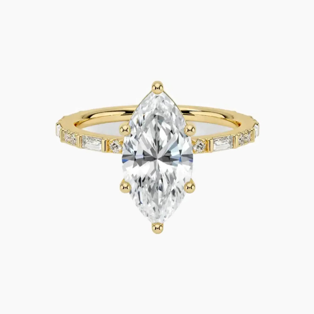 Evelina Marquise Designer Diamond Ring Setting in 18K Rose Gold