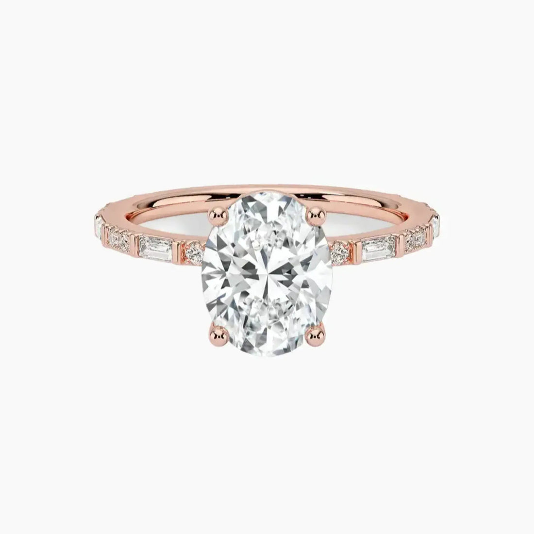 Evelina Oval Designer 1.5 Carat Lab Grown Diamond Engagement Ring in 14K Yellow Gold