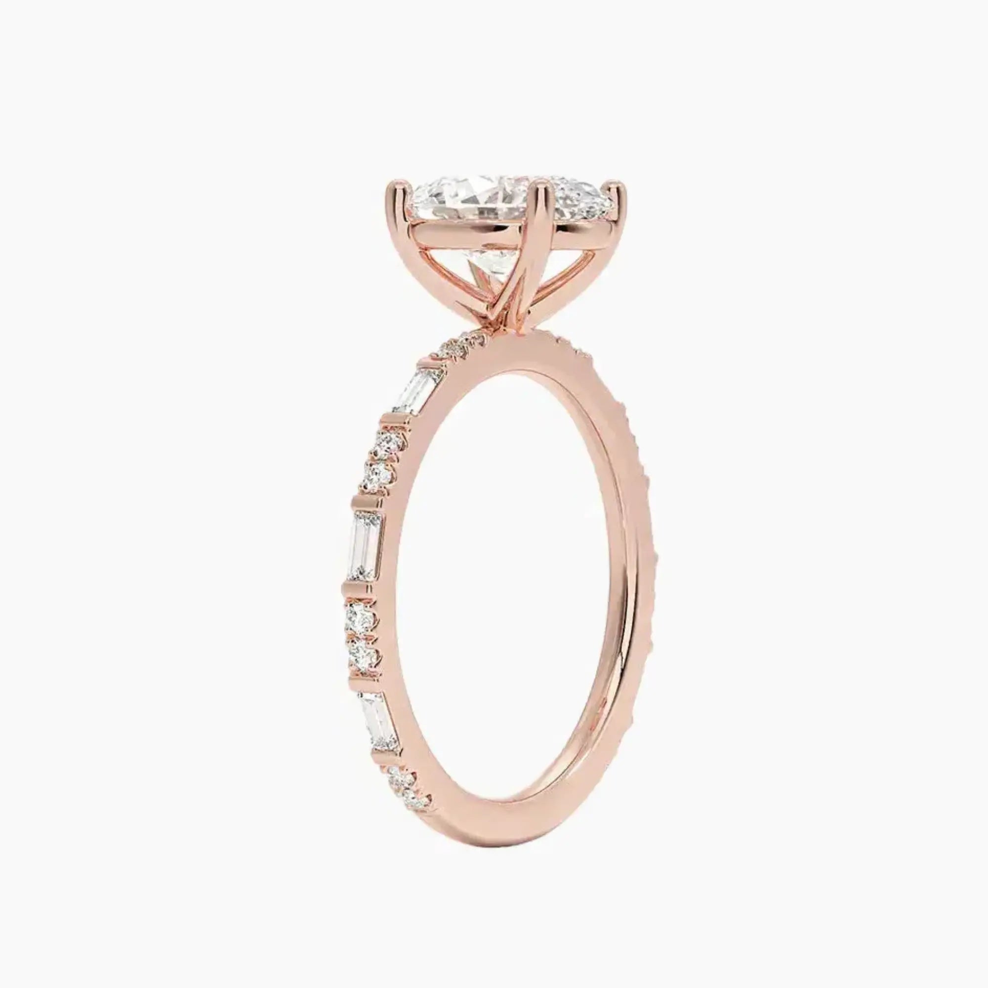 Evelina Oval Designer Diamond Ring Setting in 18K White Gold