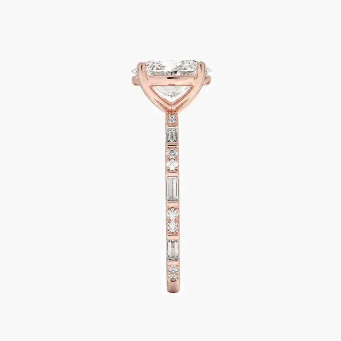 Evelina Oval Designer 2 Carat Lab Grown Diamond Engagement Ring in 18K White Gold