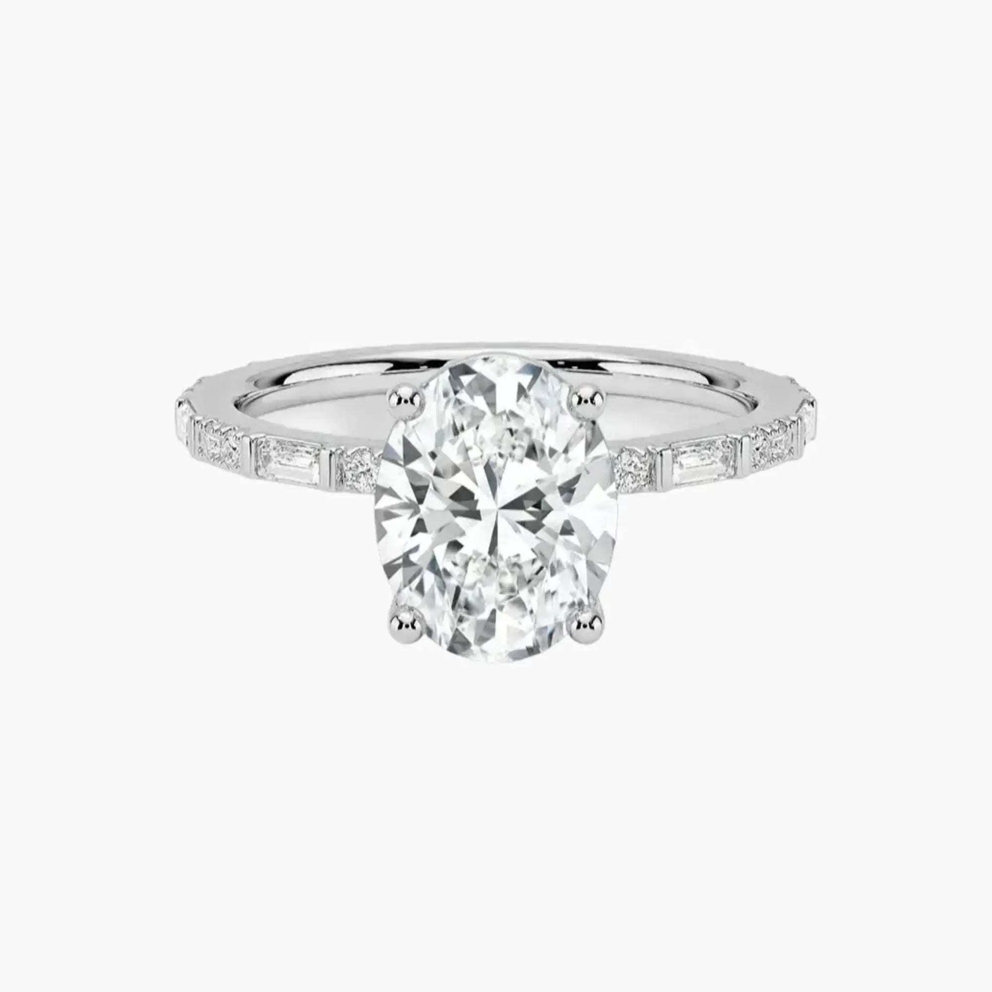 Evelina Oval Designer 1.5 Carat Lab Grown Diamond Engagement Ring in 14K Yellow Gold