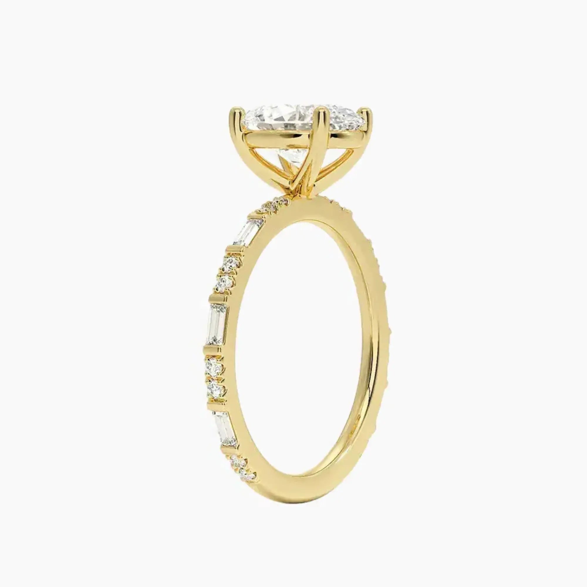 Evelina Oval Designer Diamond Ring Setting in 18K Rose Gold