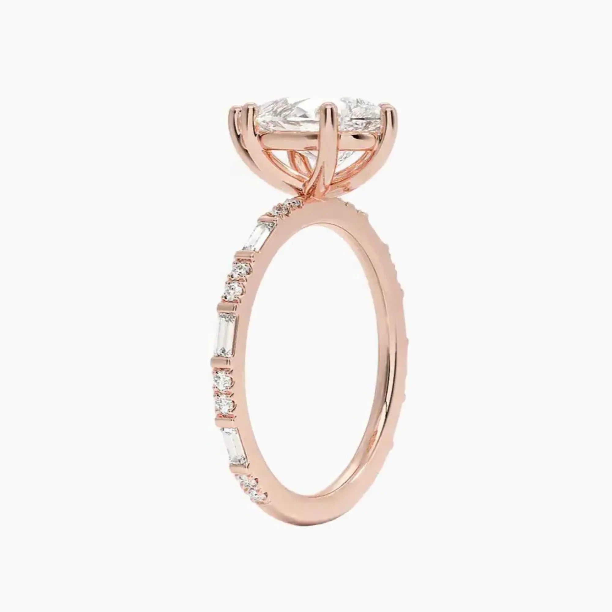 Evelina Pear Designer 2 Carat Lab Grown Diamond Engagement Ring in 14K White Gold