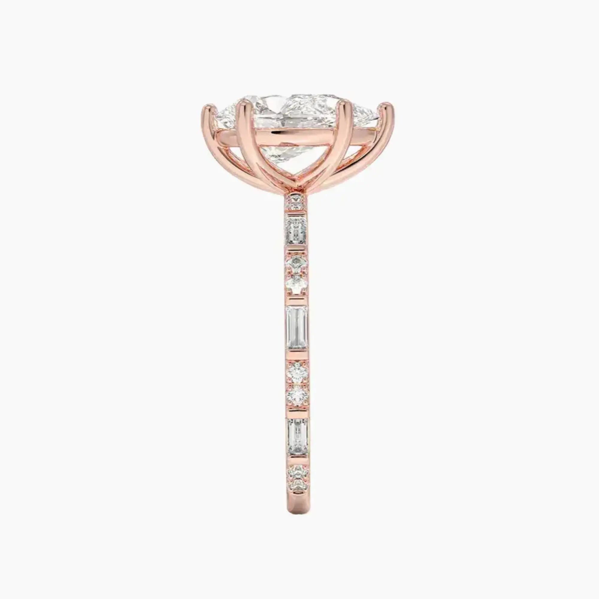 Evelina Pear Designer 2.5 Carat Lab Grown Diamond Engagement Ring in 18K Yellow Gold