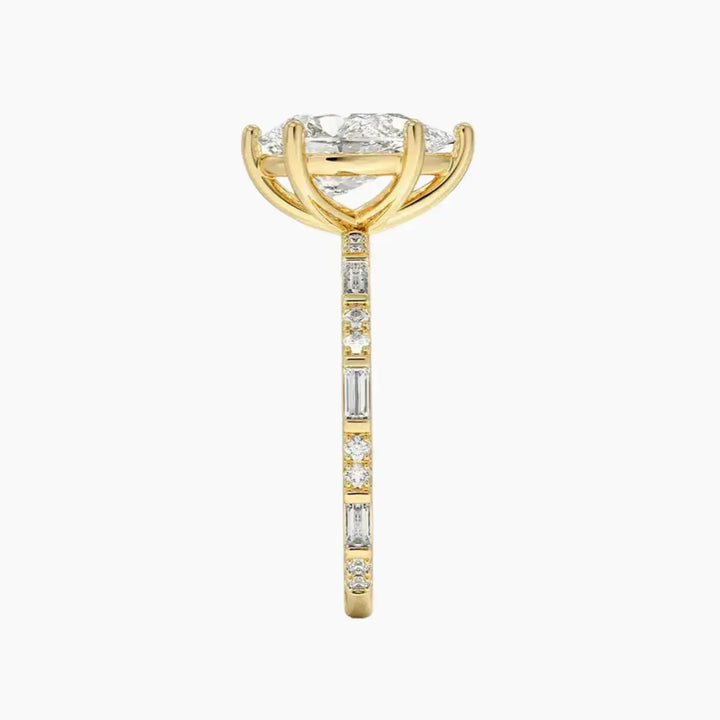 Evelina Pear Designer 2 Carat Lab Grown Diamond Engagement Ring in 18K Rose Gold
