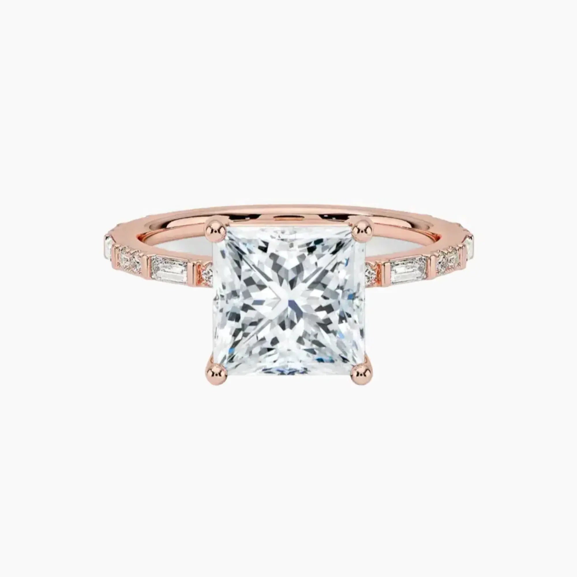 Evelina Princess Designer Diamond Ring Setting in 18K Yellow Gold
