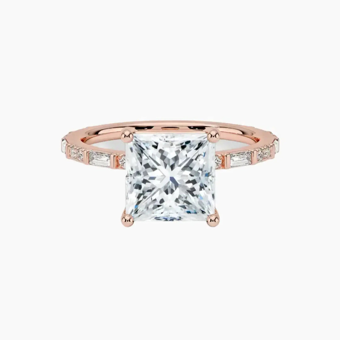 Evelina Princess Designer Diamond Ring Setting in 18K Yellow Gold