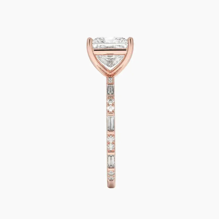 Evelina Princess Designer 3 Carat Lab Grown Diamond Engagement Ring in 18K White Gold