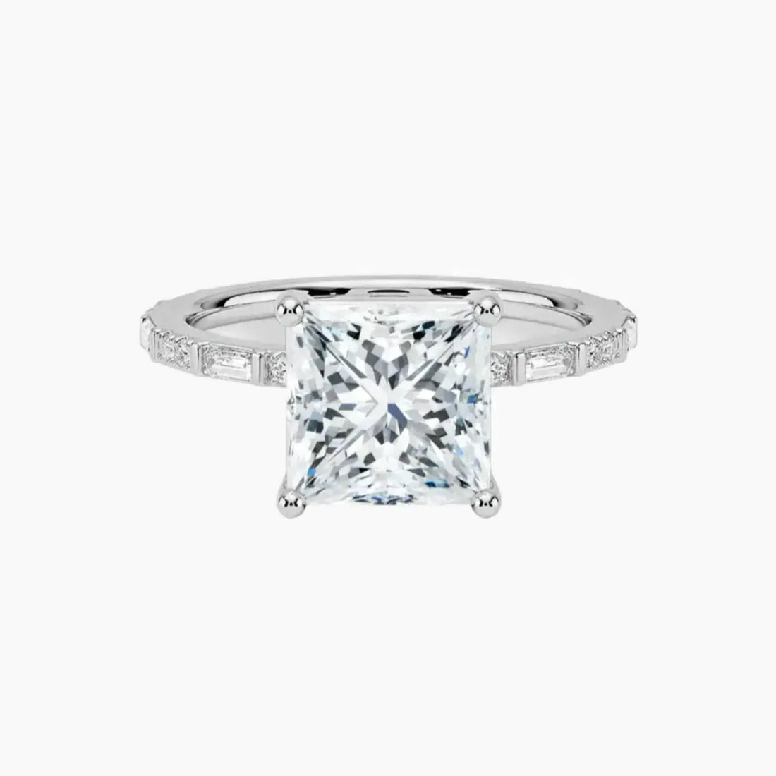 Evelina Princess Designer Diamond Ring Setting in 14K Yellow Gold