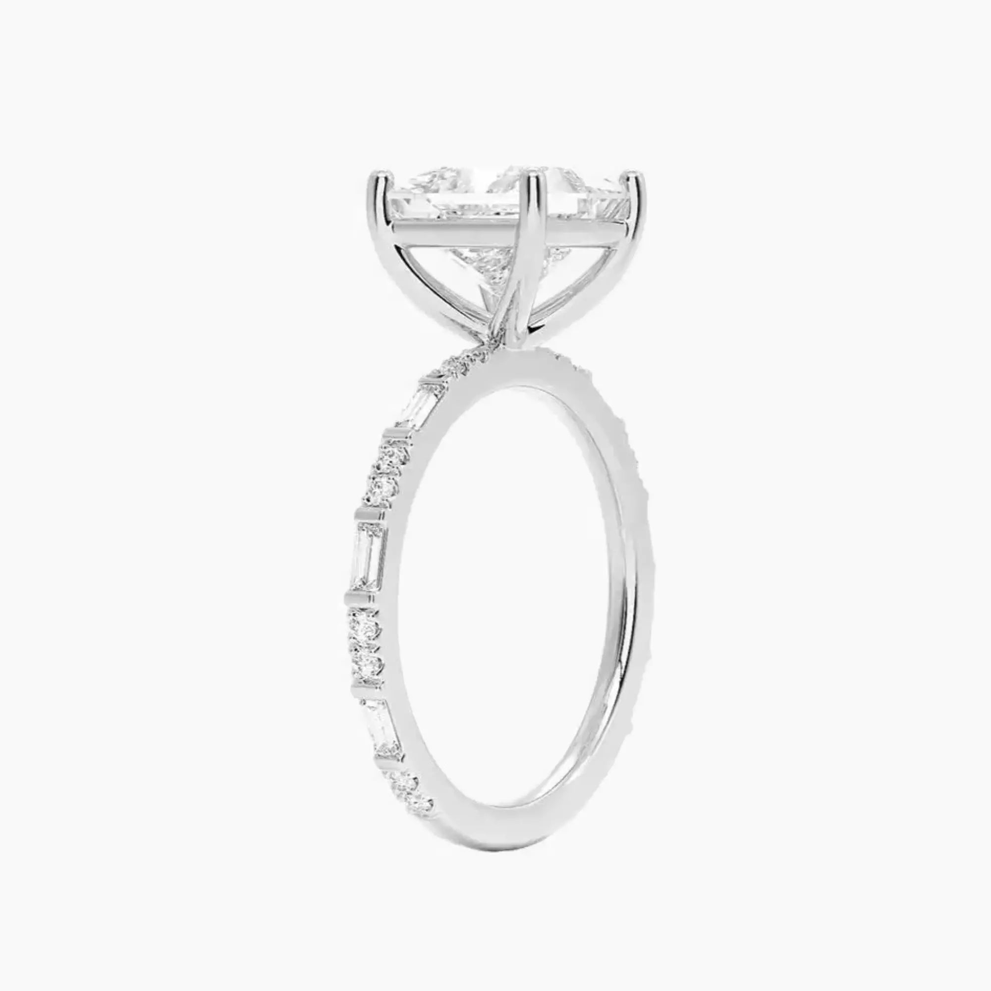 Evelina Princess Designer 1 Carat Lab Grown Diamond Engagement Ring in 14K Yellow Gold
