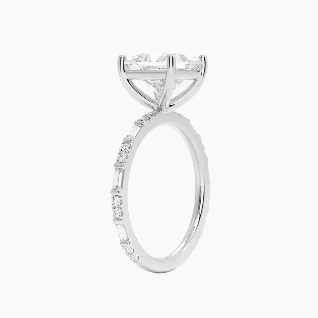 Evelina Princess Designer Diamond Ring Setting in 14K Rose Gold