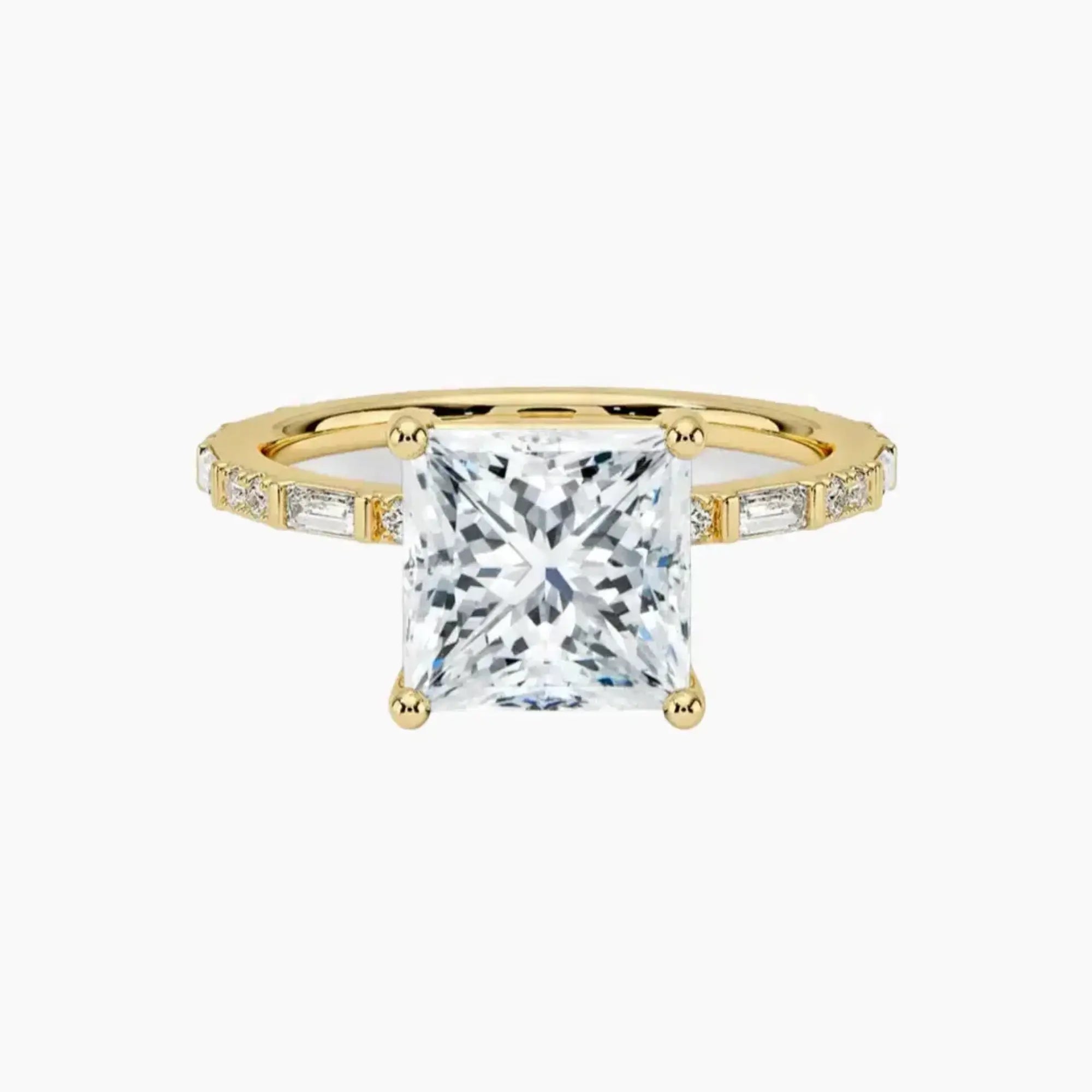Evelina Princess Designer 1 Carat Lab Grown Diamond Engagement Ring in 14K White Gold