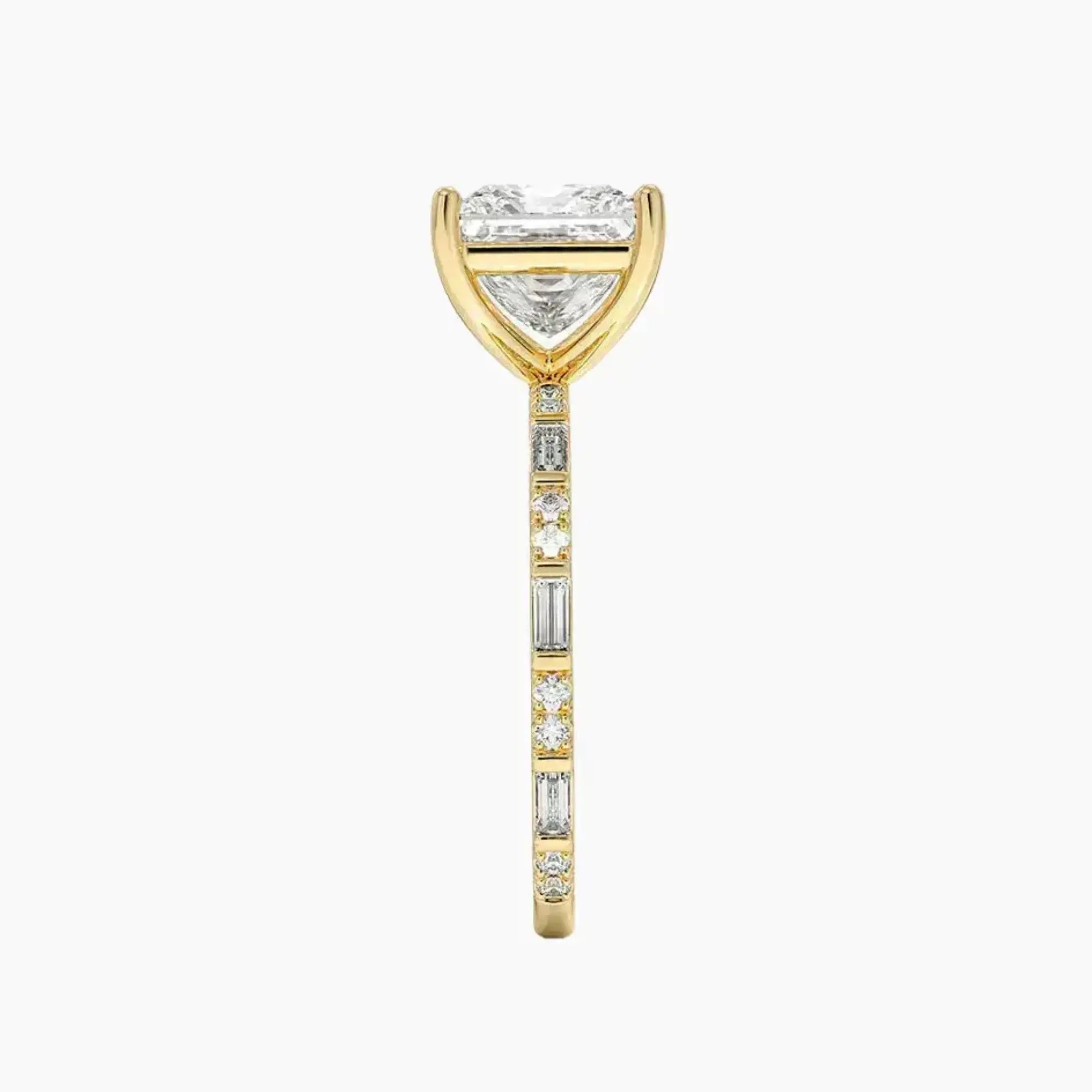 Evelina Princess Designer 1 Carat Lab Grown Diamond Engagement Ring in 14K Rose Gold