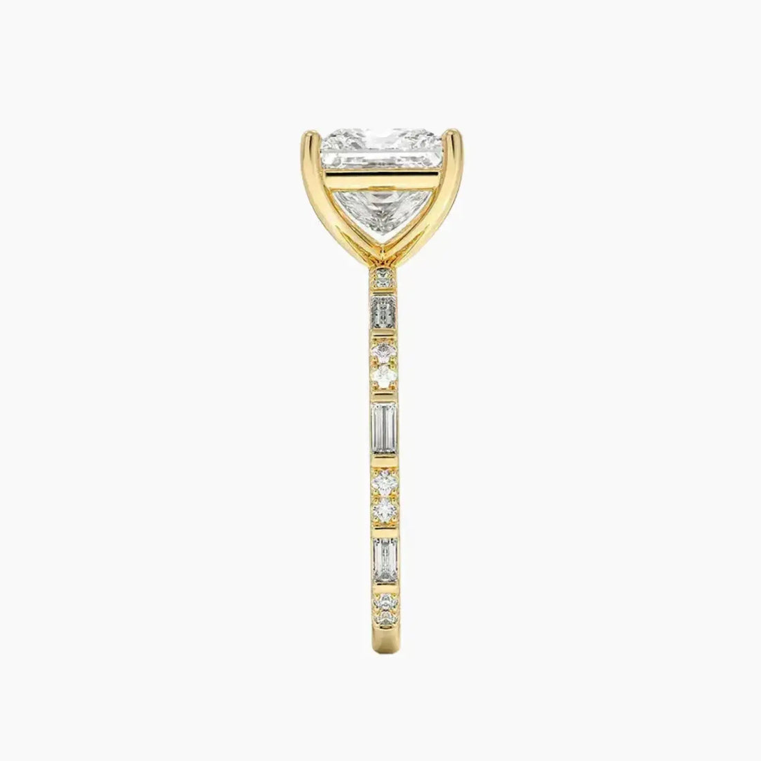 Evelina Princess Designer 1.5 Carat Lab Grown Diamond Engagement Ring in 14K Rose Gold